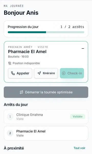 Application mobile « Ma journée » : prochain arrêt, appel, itinéraire et check-in